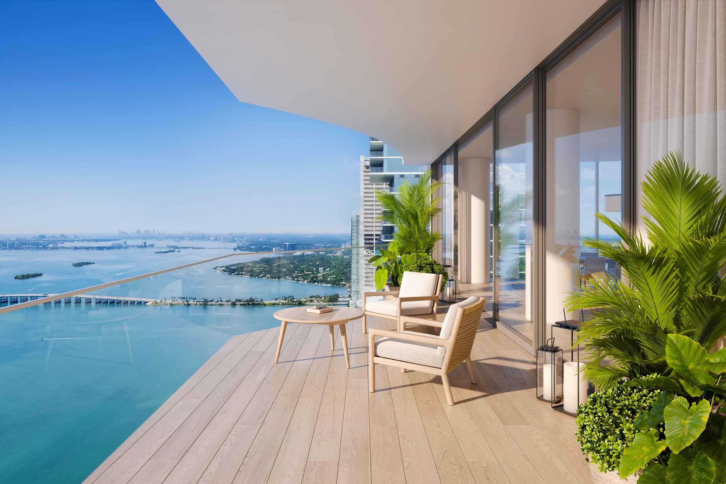 EDITION Residences Miami 水滨 North Terrace的渲染图